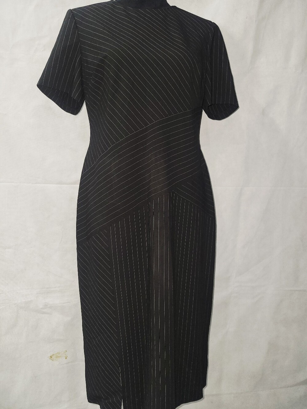NEW DKNY Living Linear Stripe Midi Dress sz 10
